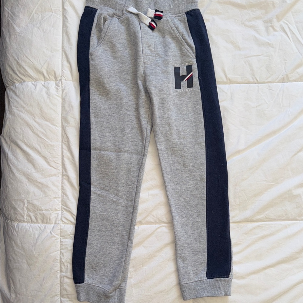 TOMMY HILFIGER Kids Gray and Navy Joggers